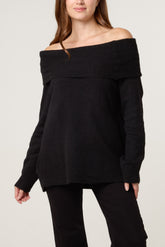 Off The Shoulder Wool Blend Jumper