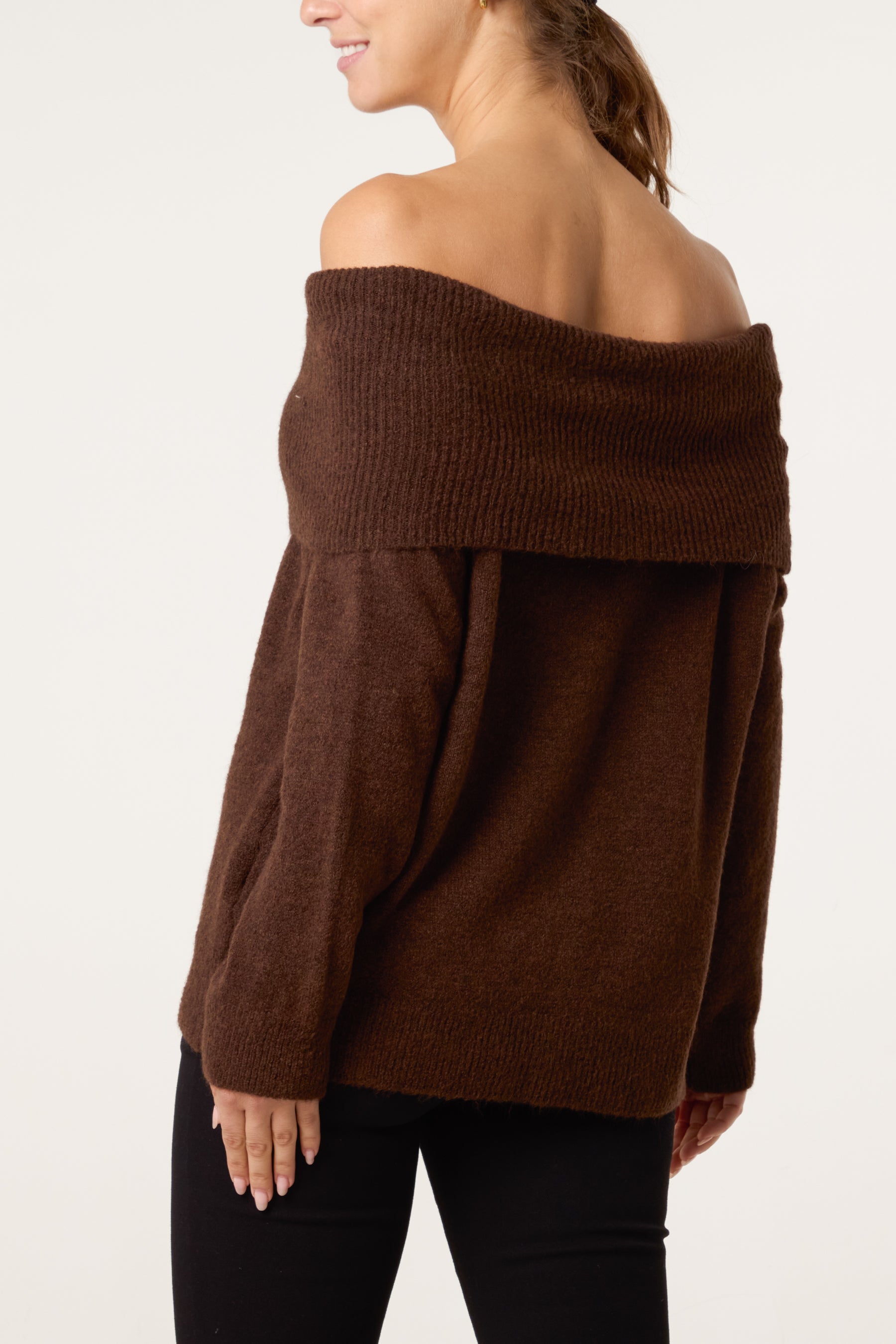 Off The Shoulder Wool Blend Jumper