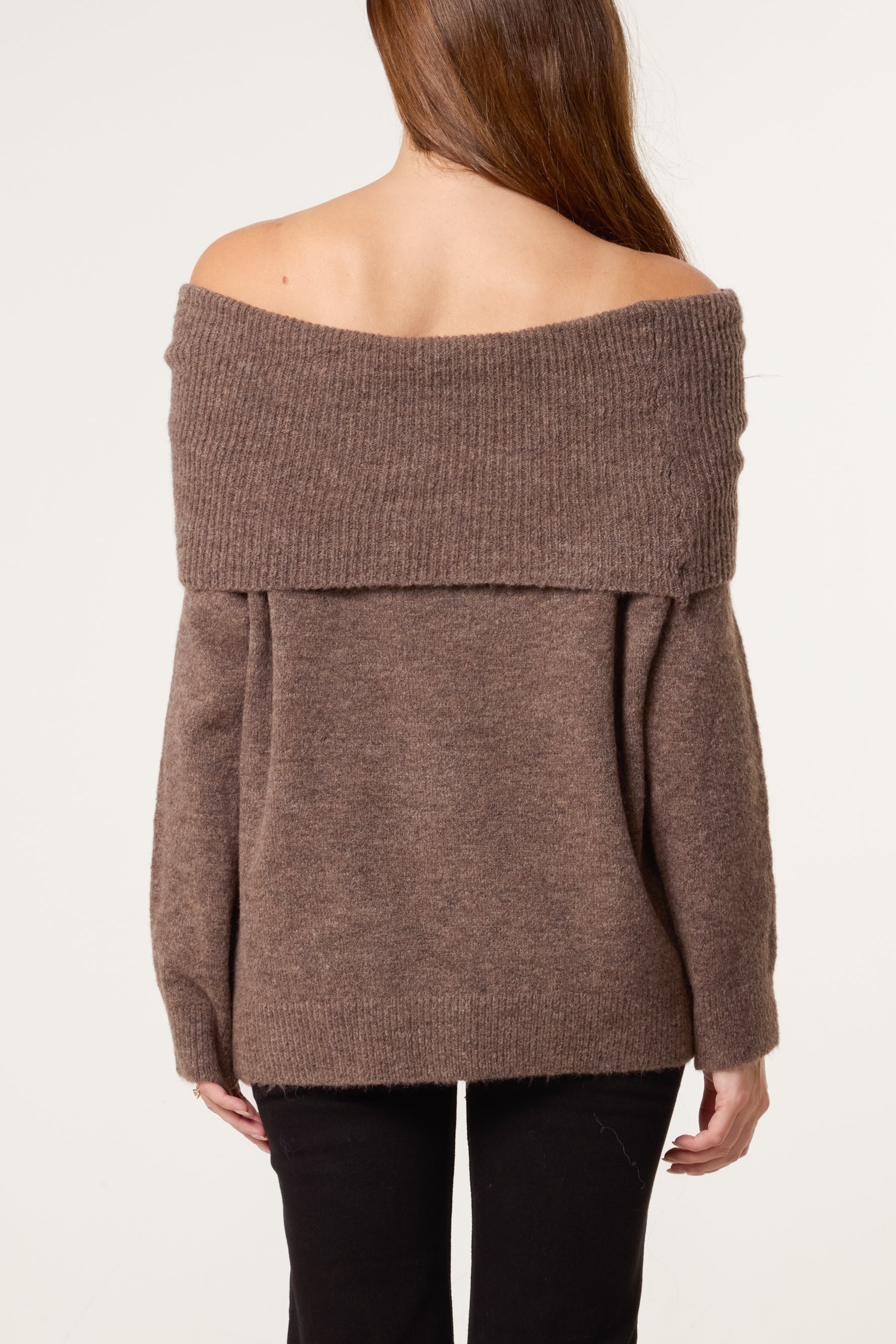 Off The Shoulder Wool Blend Jumper
