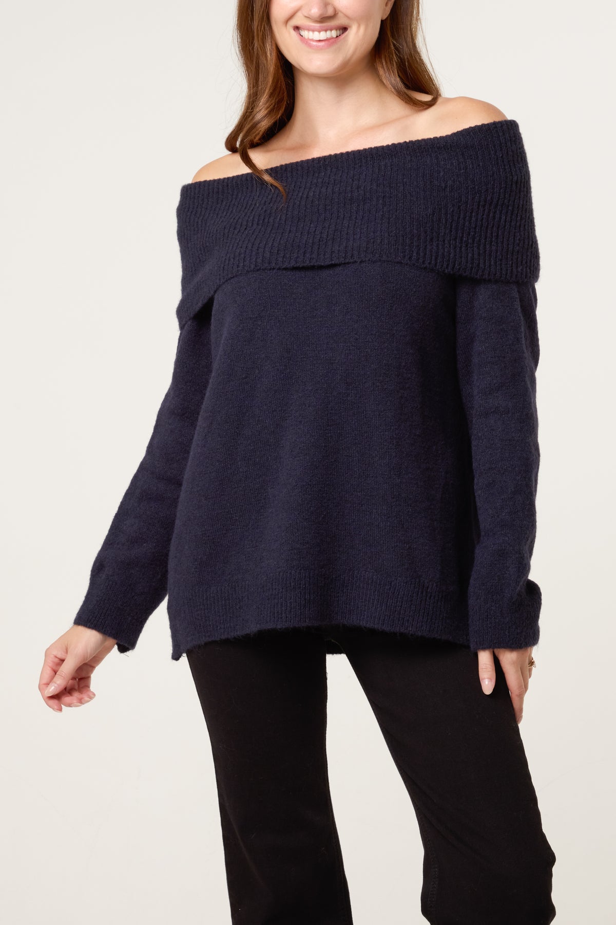 Off The Shoulder Wool Blend Jumper