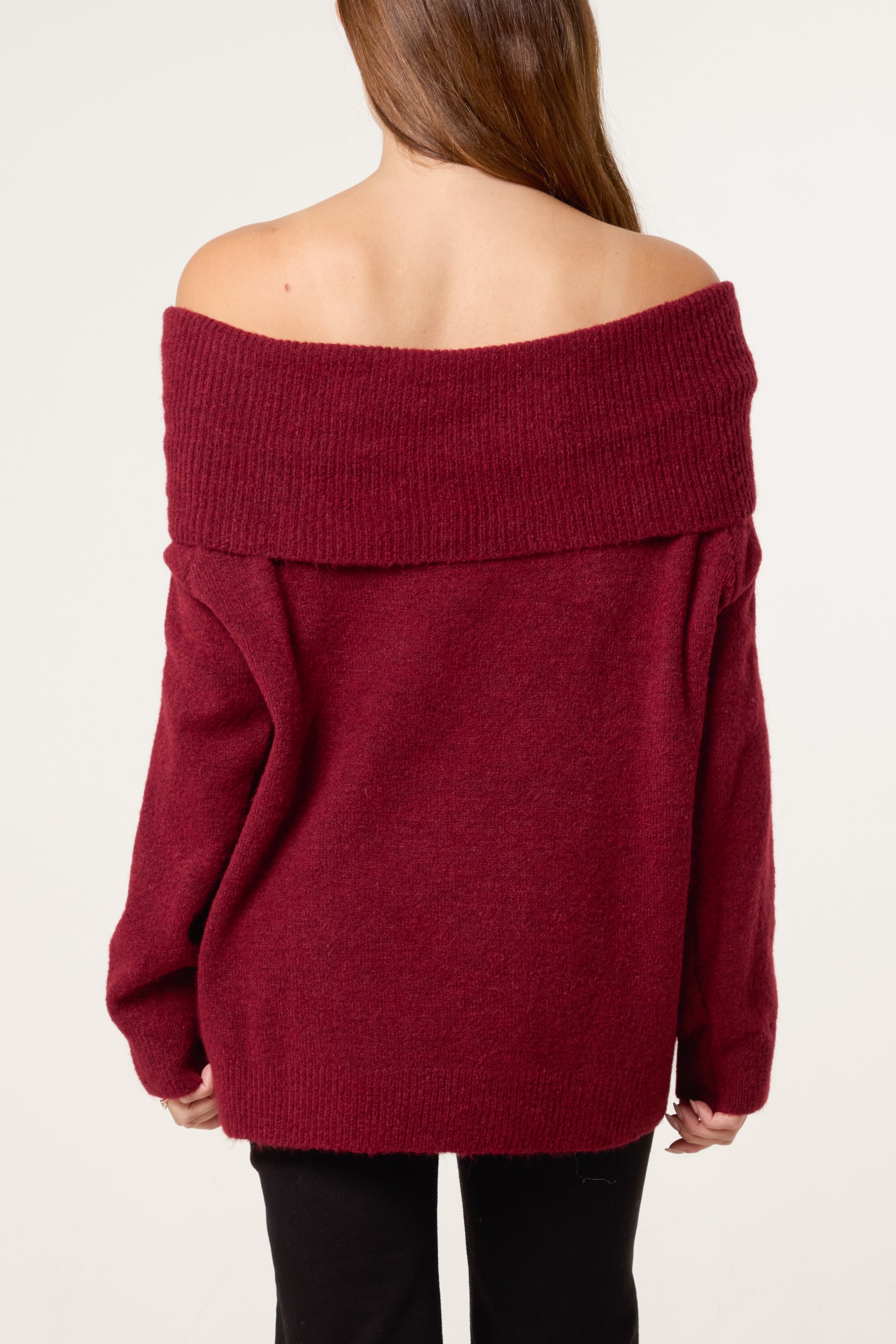 Off The Shoulder Wool Blend Jumper