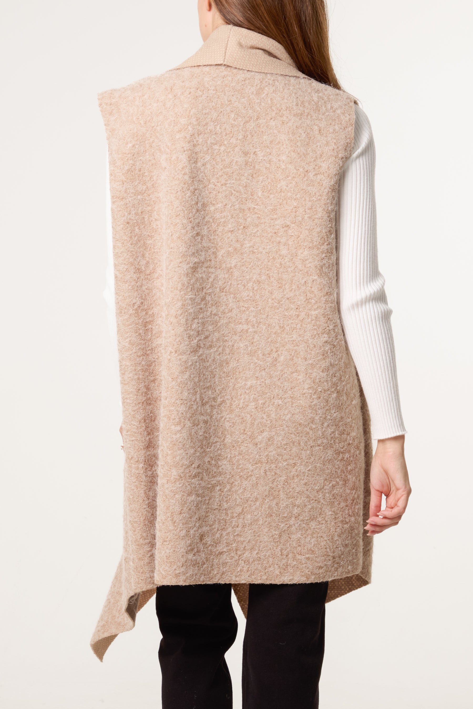 Boucle Waterfall Pockets Vest
