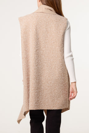 Boucle Waterfall Pockets Vest