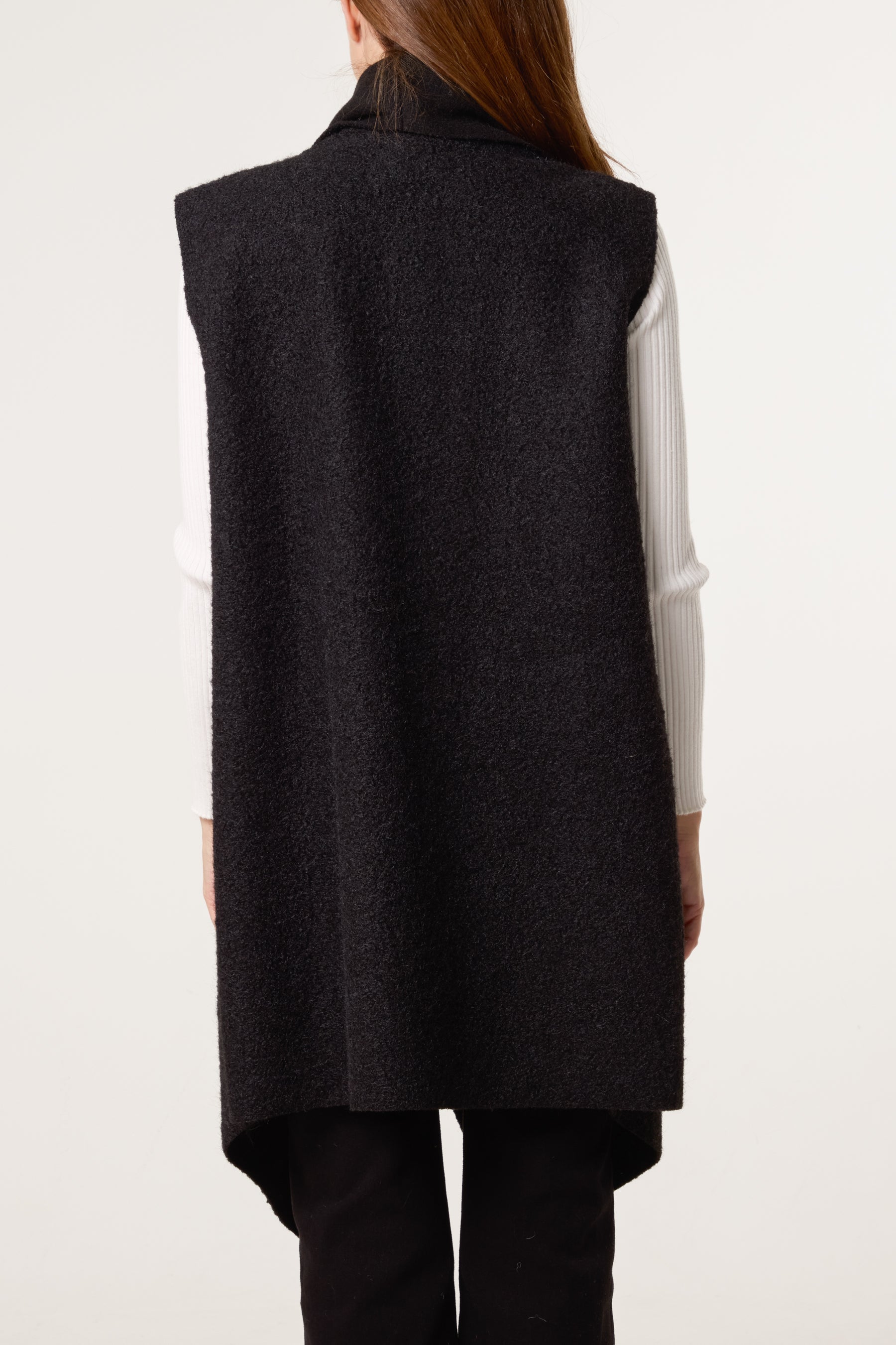 Boucle Waterfall Pockets Vest