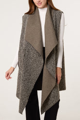 Boucle Waterfall Pockets Vest
