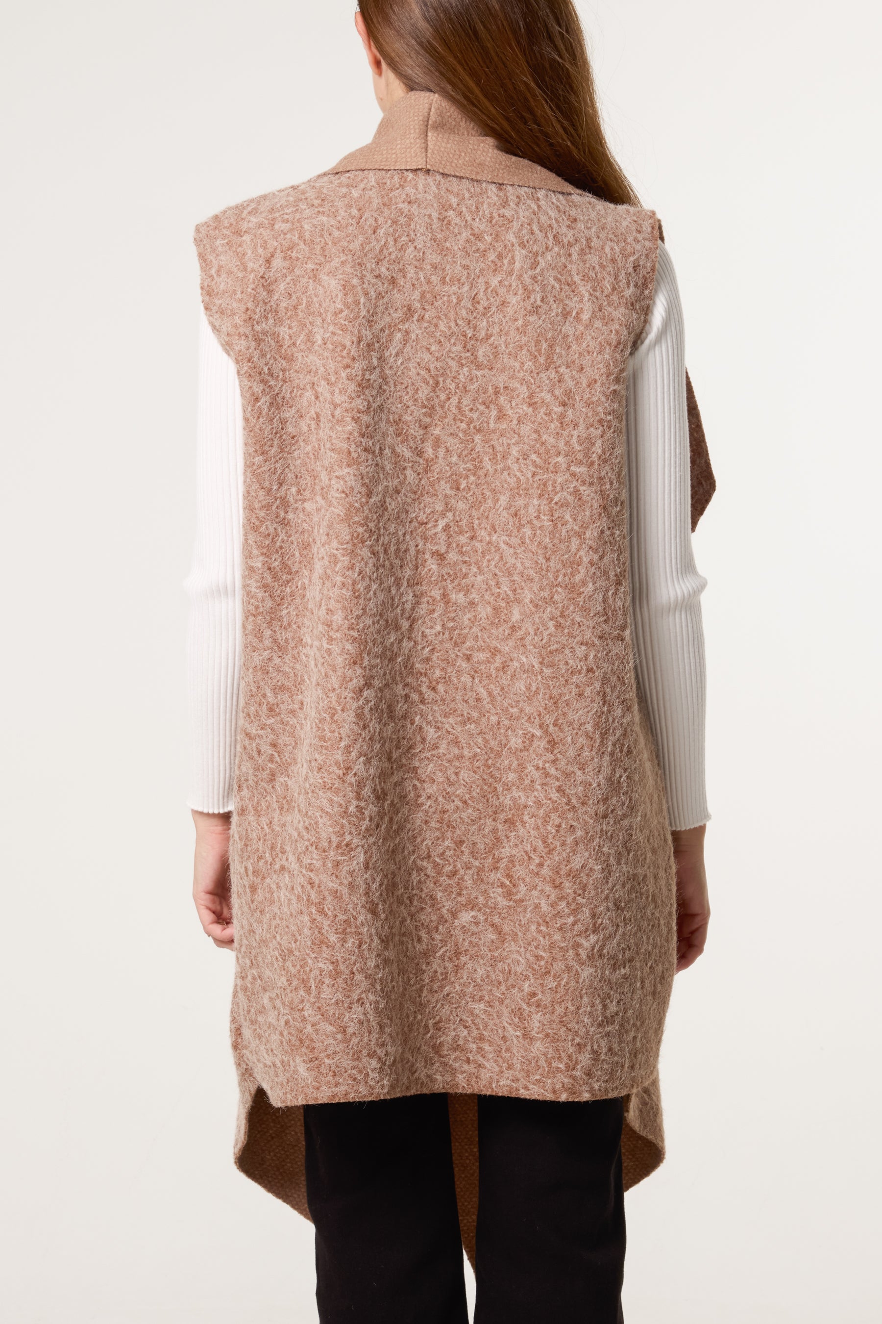 Boucle Waterfall Pockets Vest