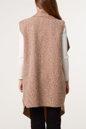 Boucle Waterfall Pockets Vest