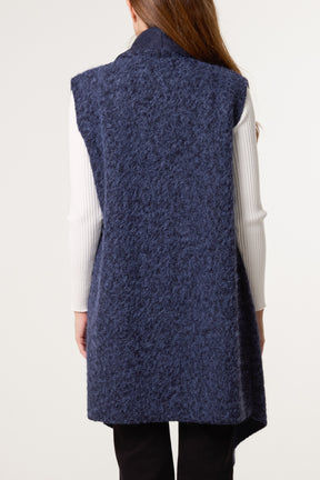 Boucle Waterfall Pockets Vest