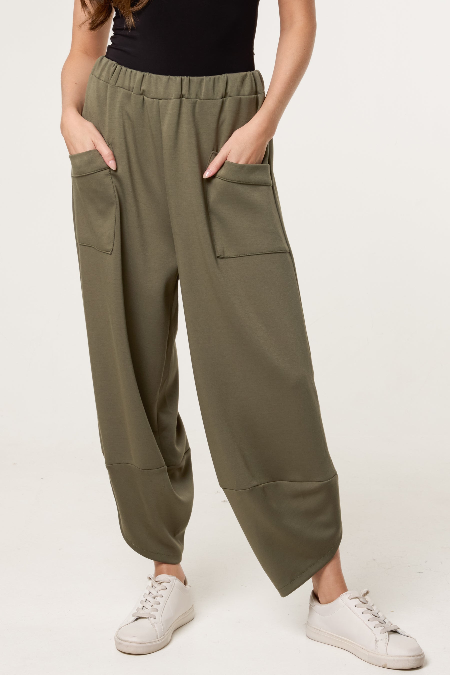Barrel Leg Soft Touch Trousers