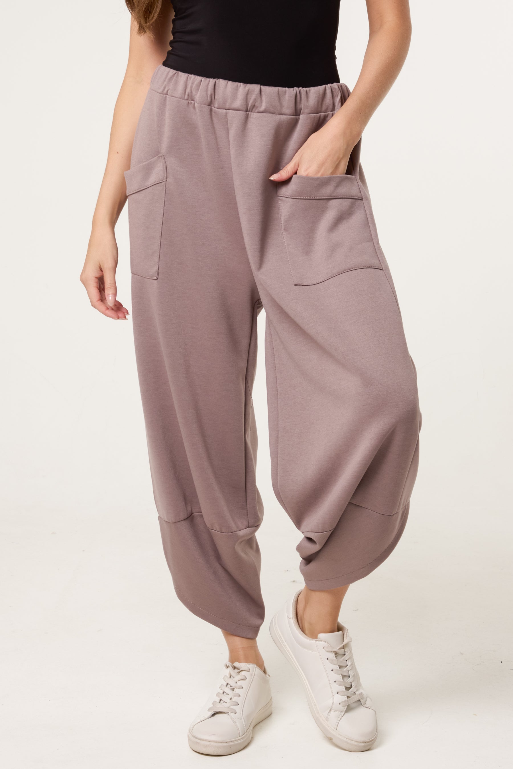 Barrel Leg Soft Touch Trousers