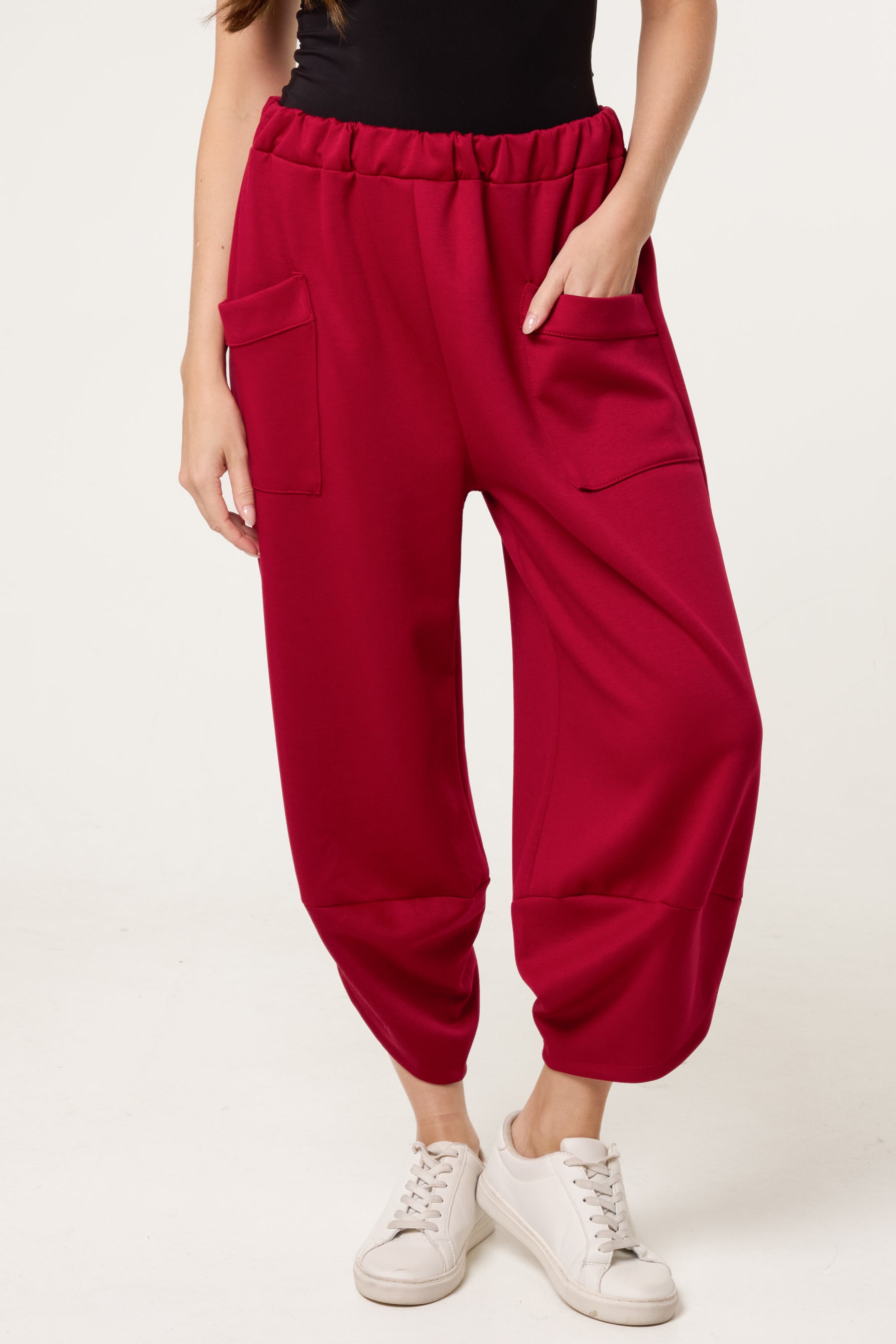 Barrel Leg Soft Touch Trousers