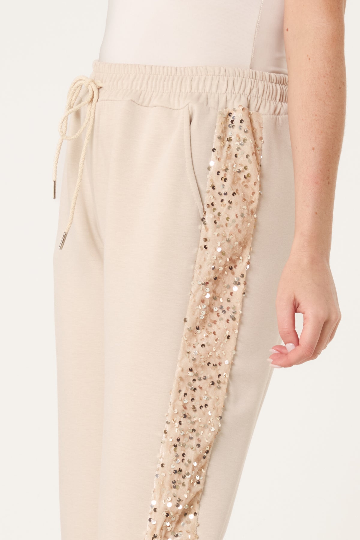 Sequins Velvet Side Detail Joggers