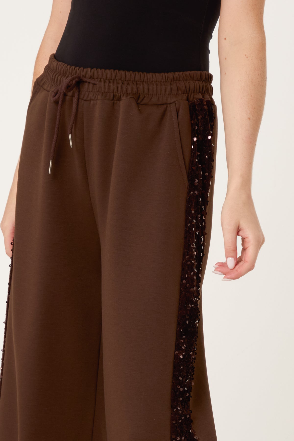 Sequins Velvet Side Detail Joggers