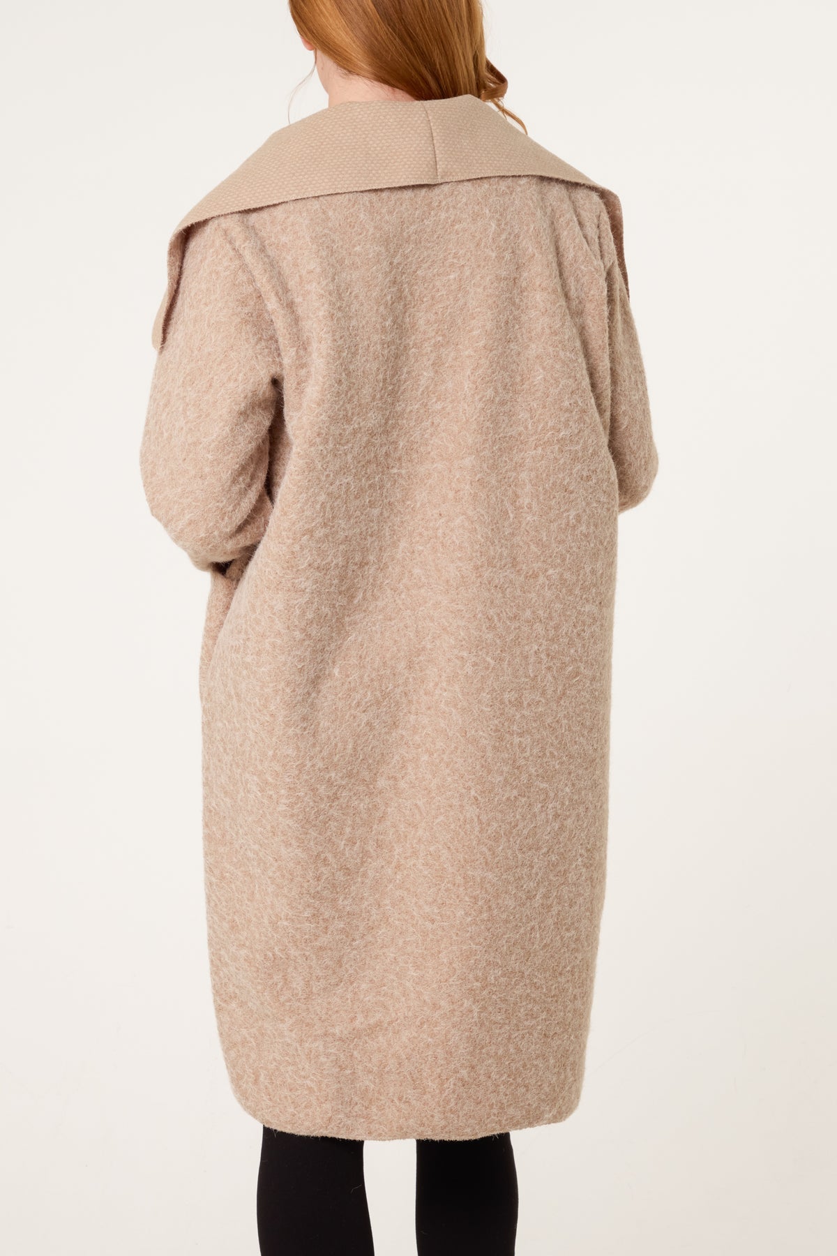 Brushed Wool Like Waterfall Coat