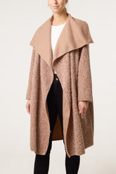 Brushed Wool Like Waterfall Coat