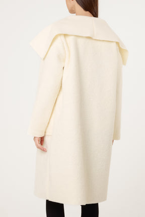 Brushed Wool Like Waterfall Coat