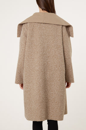 Brushed Wool Like Waterfall Coat