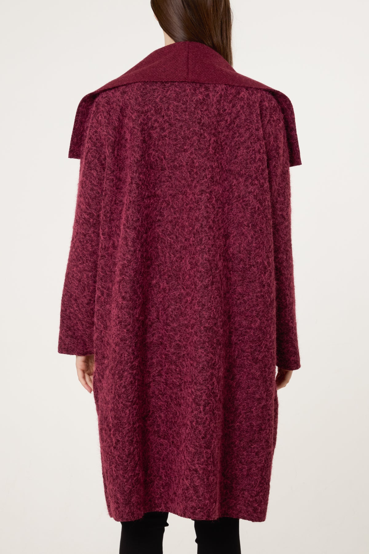 Brushed Wool Like Waterfall Coat