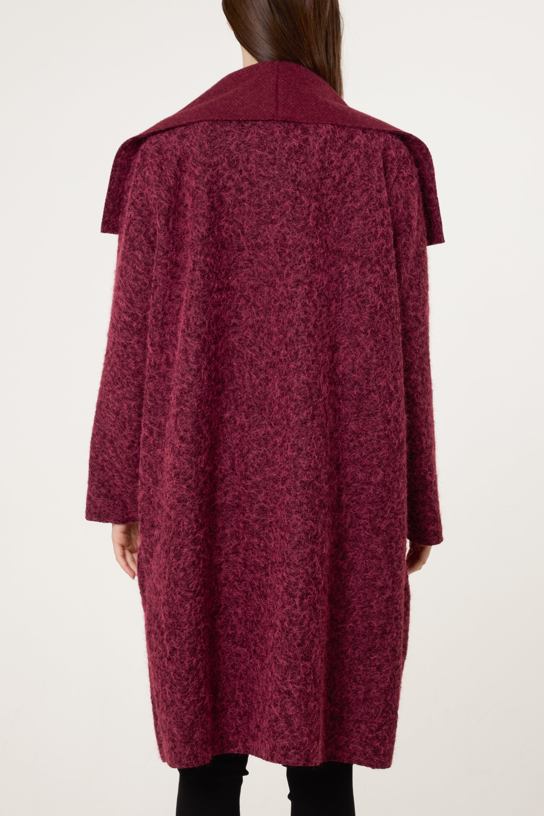 Brushed Wool Like Waterfall Coat