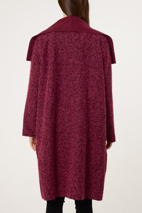 Brushed Wool Like Waterfall Coat