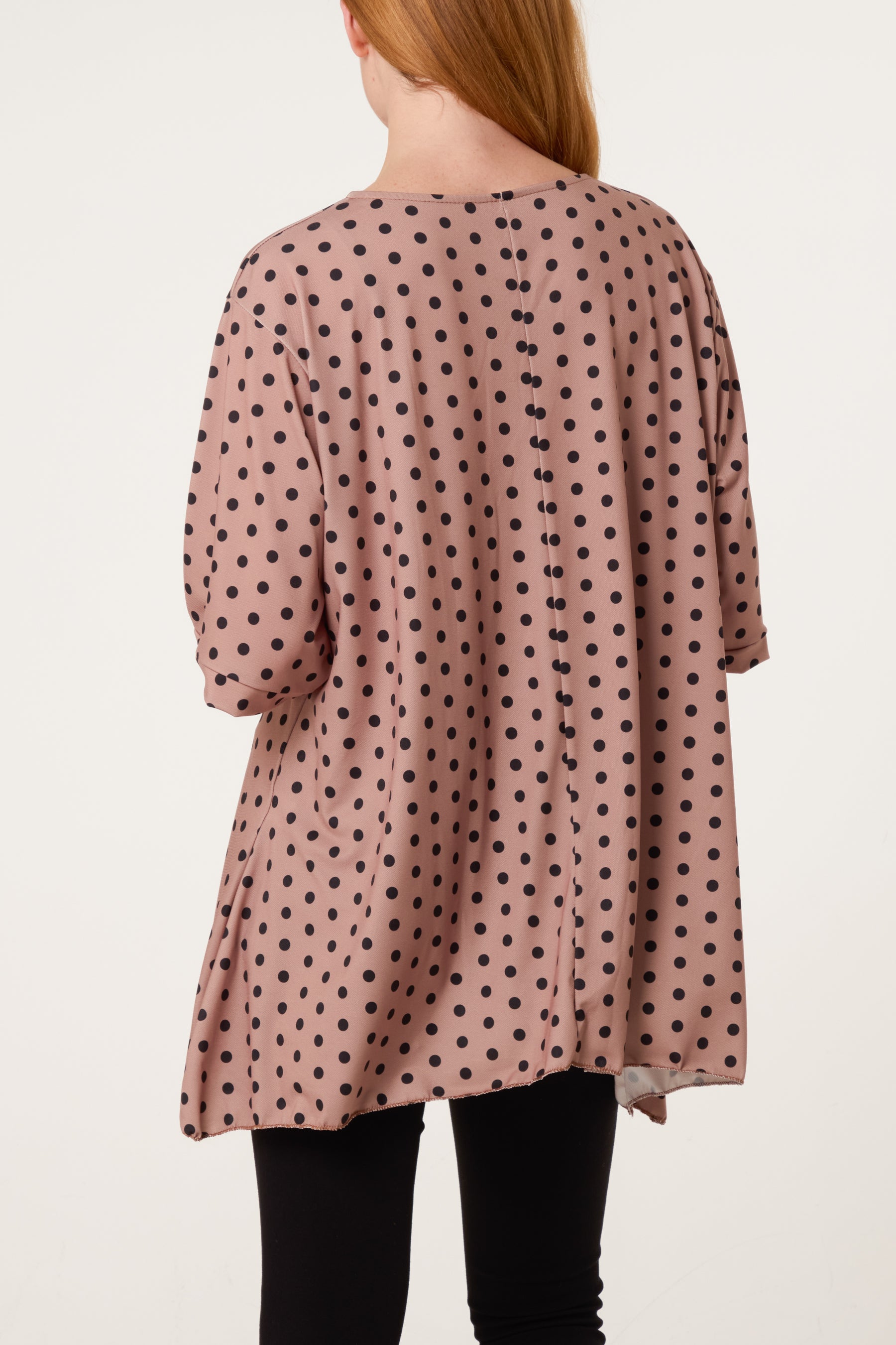 Polka Dot Jersey Short Sleeve Top