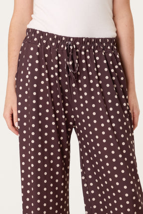 Polka Dot Jersey Wide Leg Trousers