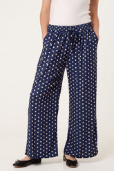 Polka Dot Jersey Wide Leg Trousers