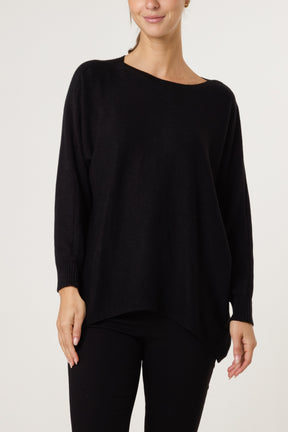 Boat Neck Back Button Jumper