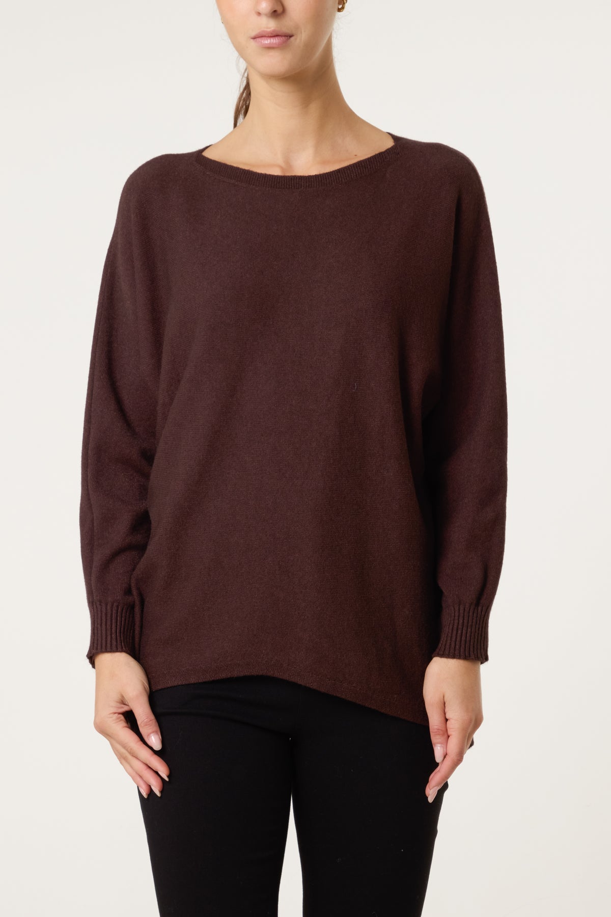 Boat Neck Back Button Jumper