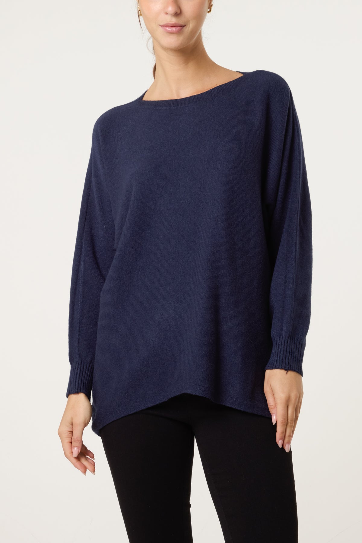 Boat Neck Back Button Jumper