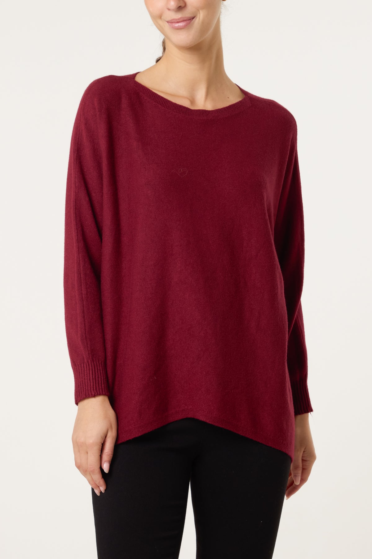 Boat Neck Back Button Jumper