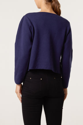 Boat Neck Fitted Cardigan