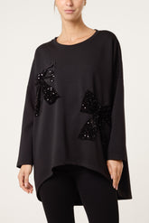 Sequin Bows Soft Touch Sweat Top