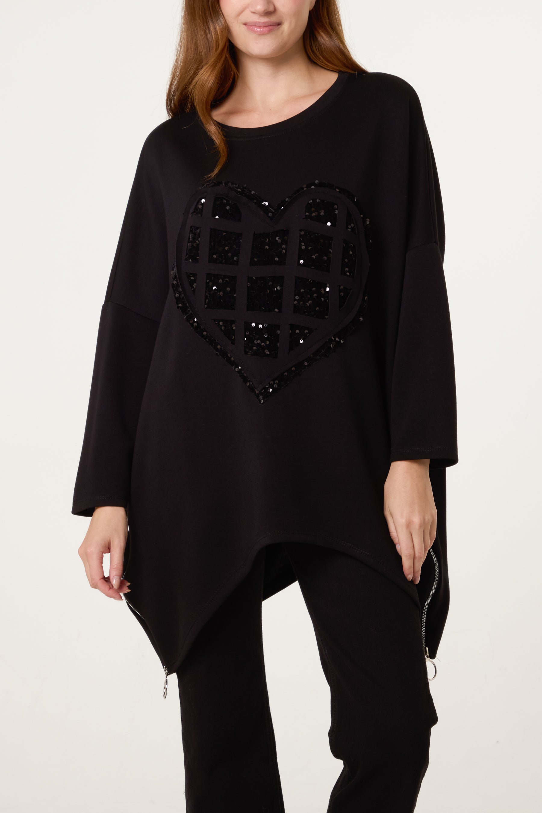 Sequin Heart Soft Touch Sweatshirt