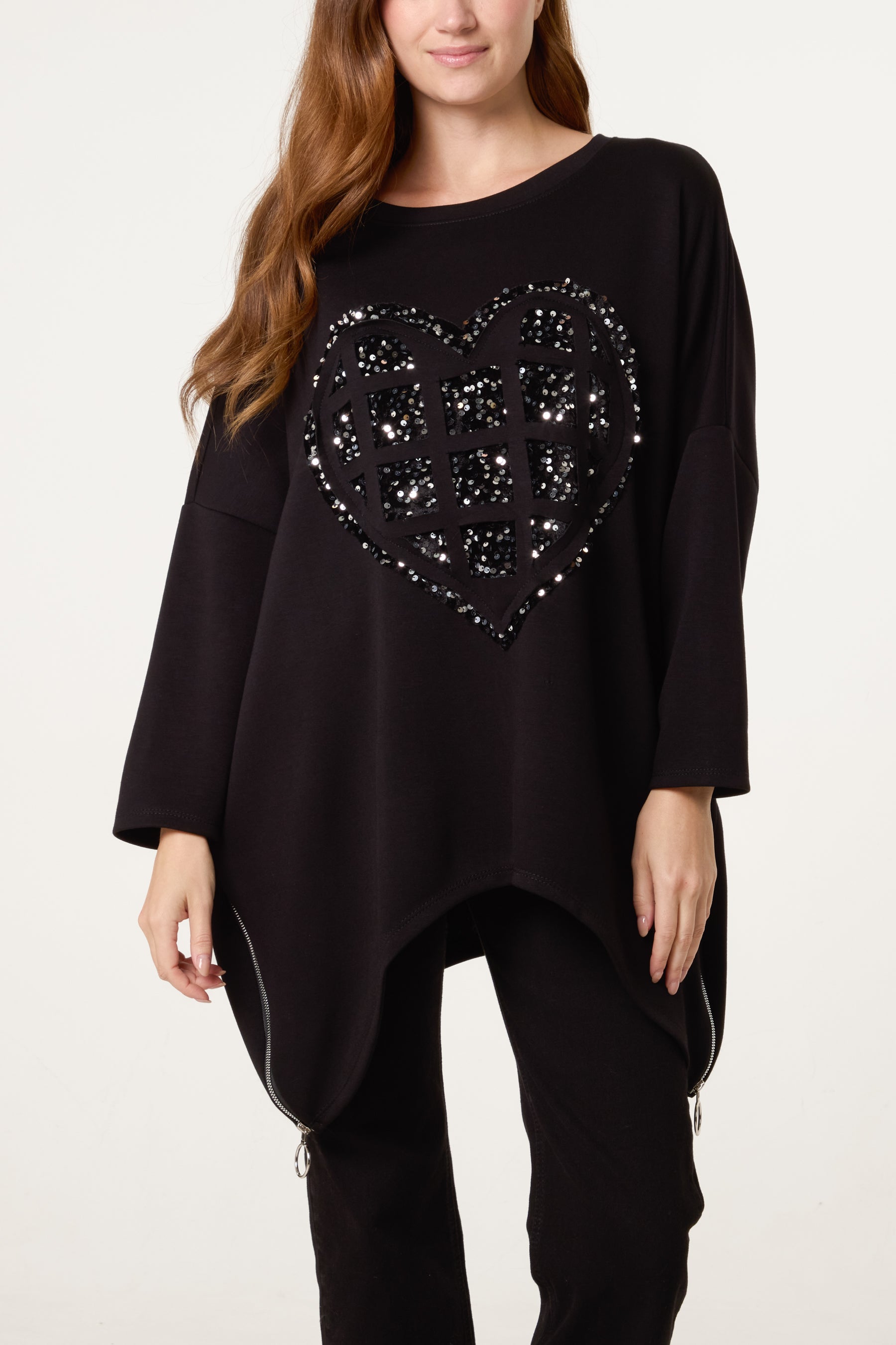 Sequin Heart Soft Touch Sweatshirt