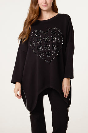 Sequin Heart Soft Touch Sweatshirt