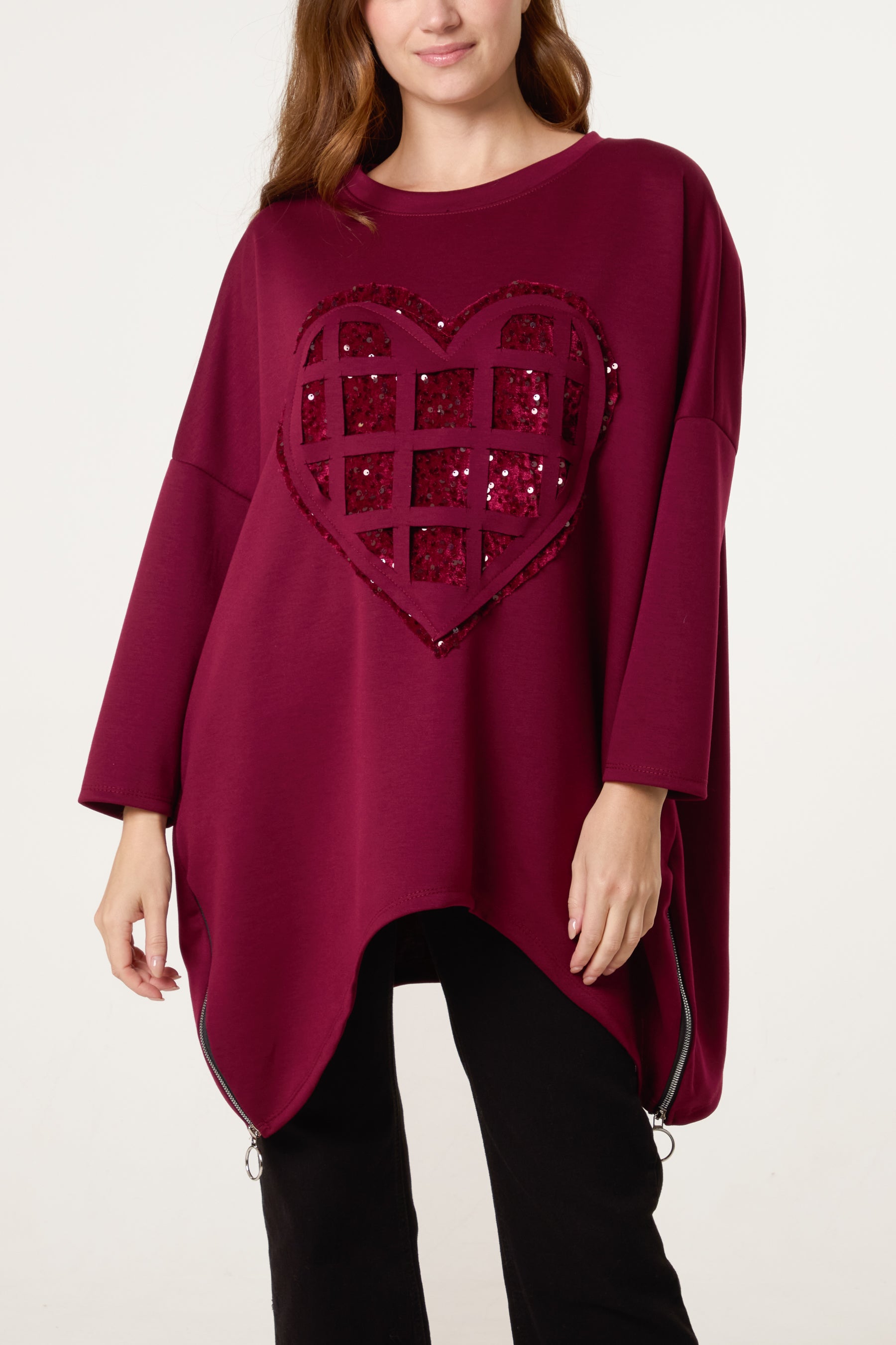 Sequin Heart Soft Touch Sweatshirt