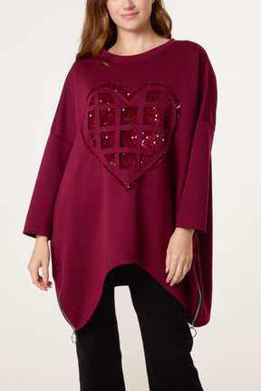 Sequin Heart Soft Touch Sweatshirt