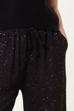 Metallic Glitter Wide Leg Trousers