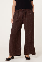 Metallic Glitter Wide Leg Trousers