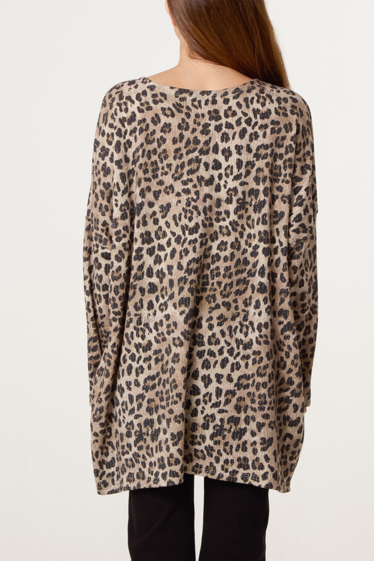 Animal Print Lurex Knitted Top