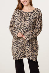 Animal Print Lurex Knitted Top