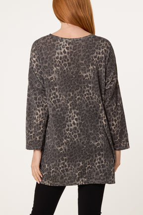 Animal Print Lurex Knitted Top