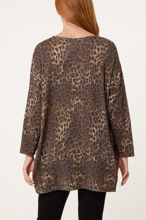 Animal Print Lurex Knitted Top