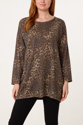 Animal Print Lurex Knitted Top