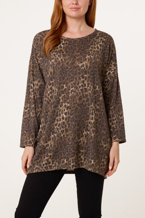 Animal Print Lurex Knitted Top