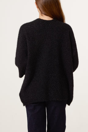 Fluffy Knit 3/4 Sleeve Cardigan