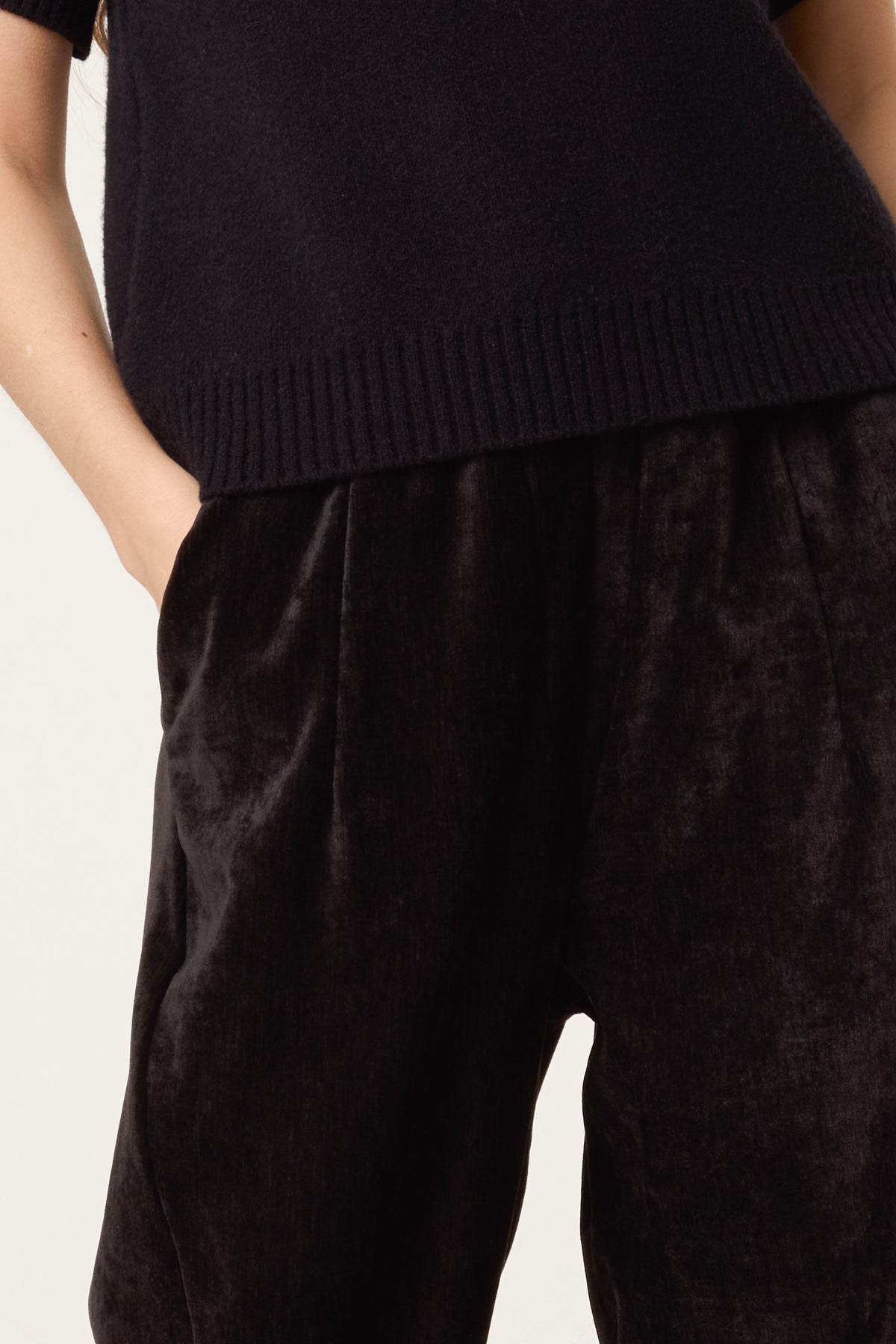 Marble Effect Velvet Trousers