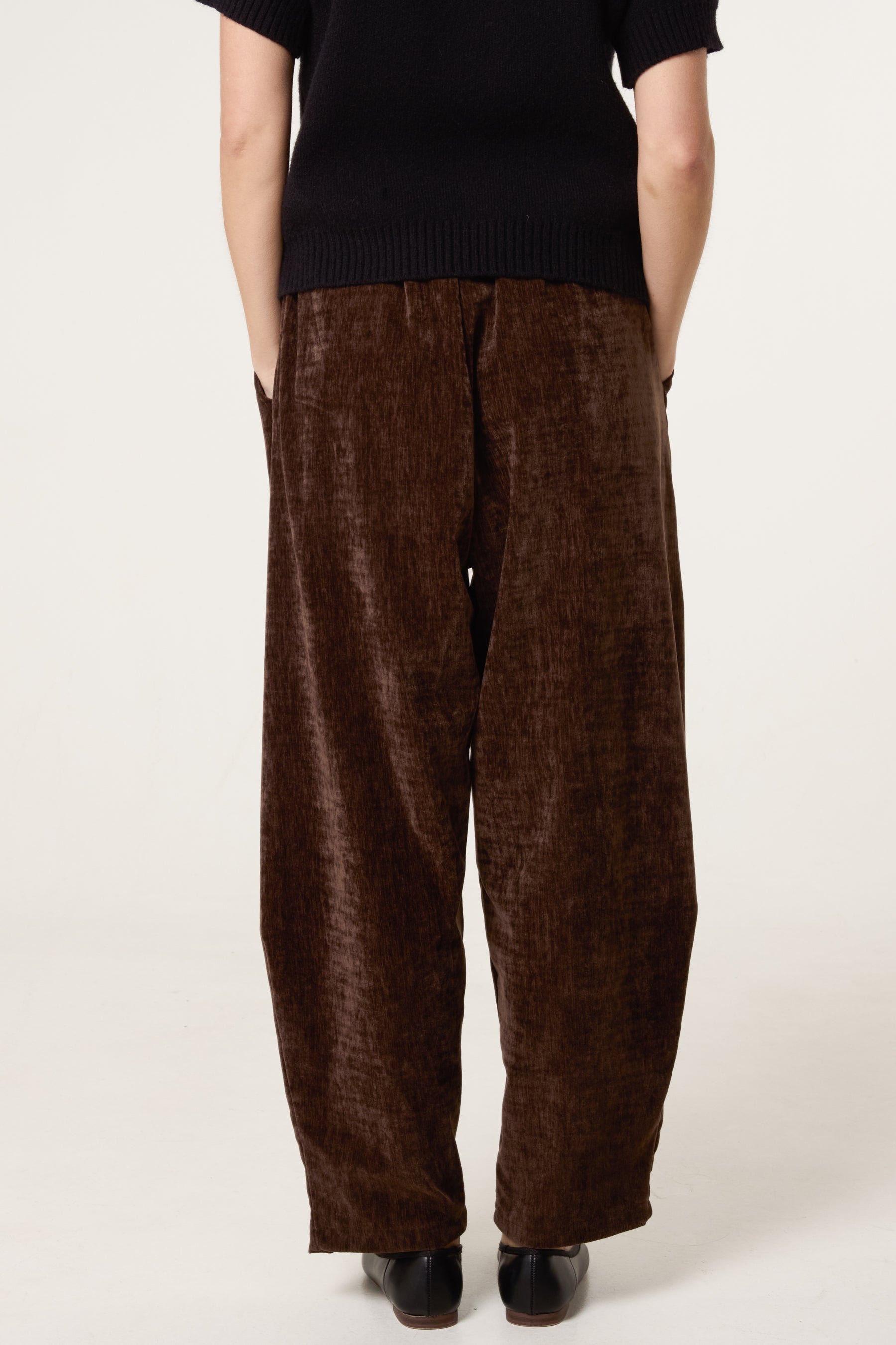 Marble Effect Velvet Trousers