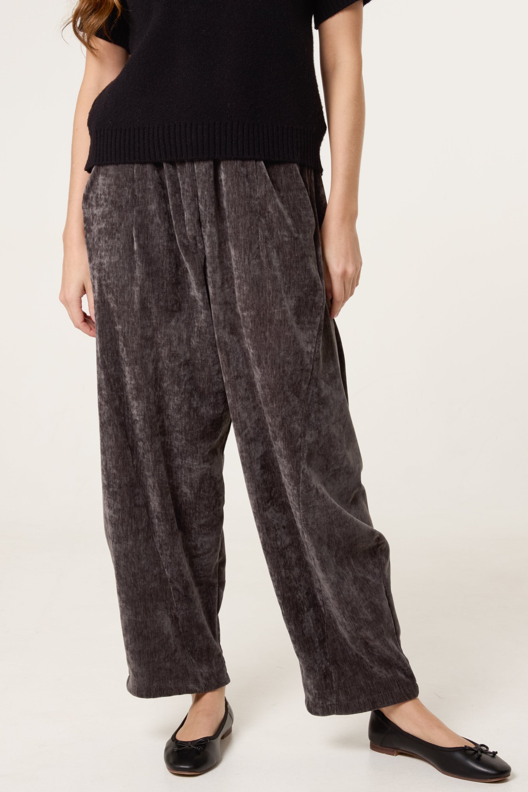 Marble Effect Velvet Trousers